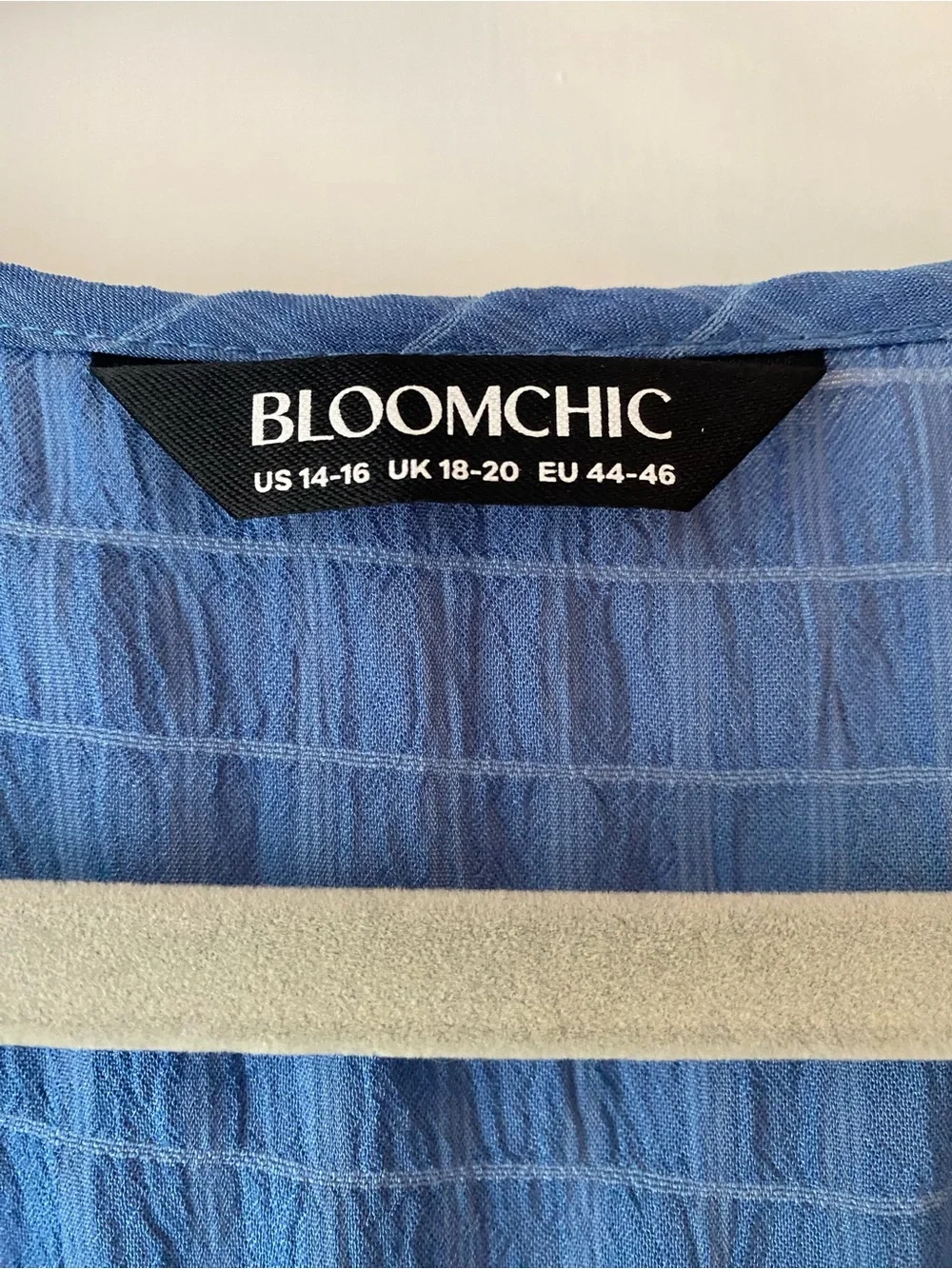 Bloomchic blue windowpane tonal dress size 14 - 16 comfy stretchy - Picture 2 of 8
